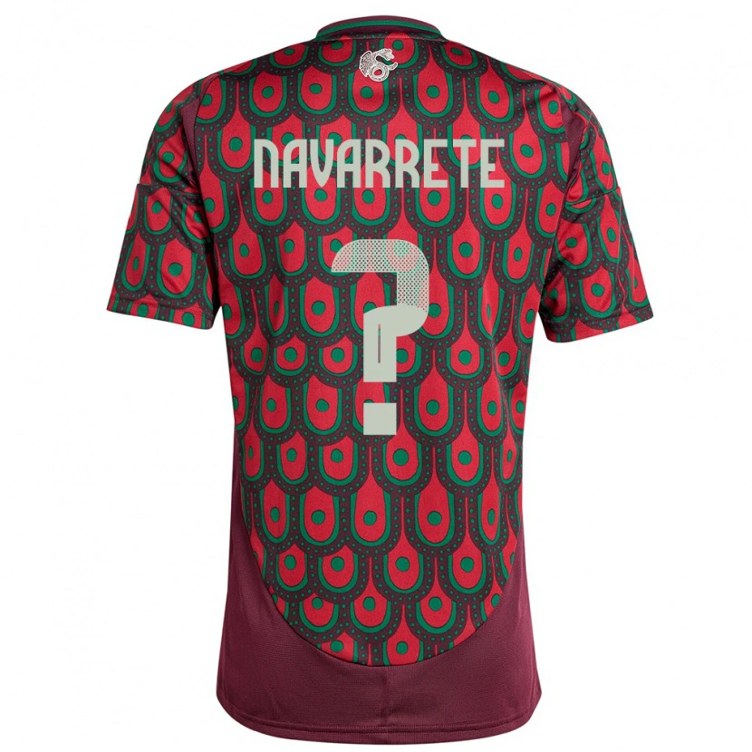 Danxen Børn Mexico Luis Navarrete #0 Rødbrun Hjemmebane Spillertrøjer 24-26 Trøje T-Shirt