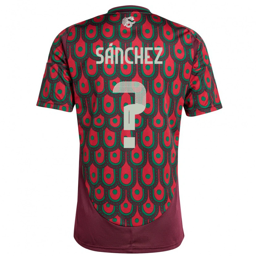 Danxen Børn Mexico Diego Sánchez #0 Rødbrun Hjemmebane Spillertrøjer 24-26 Trøje T-Shirt