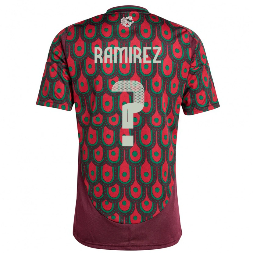 Danxen Børn Mexico Diego Ramirez #0 Rødbrun Hjemmebane Spillertrøjer 24-26 Trøje T-Shirt