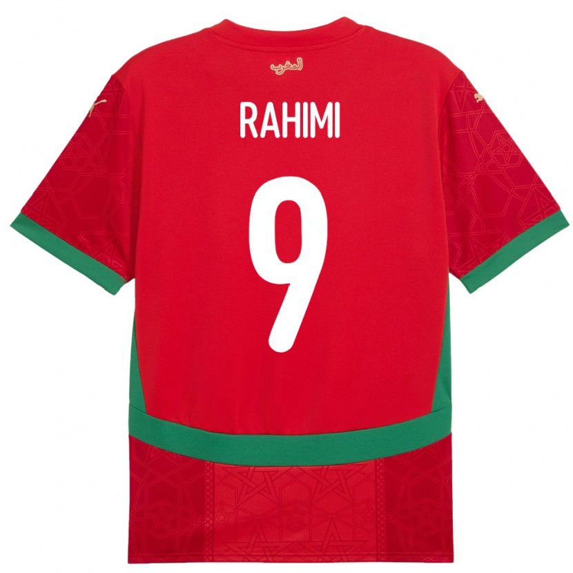 Danxen Børn Marokko Soufiane Rahimi #9 Rød Hjemmebane Spillertrøjer 24-26 Trøje T-Shirt