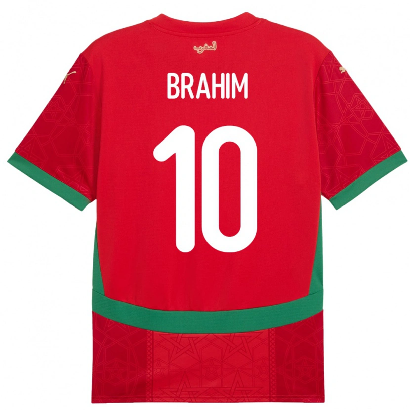 Danxen Børn Marokko Brahim Díaz #10 Rød Hjemmebane Spillertrøjer 24-26 Trøje T-Shirt