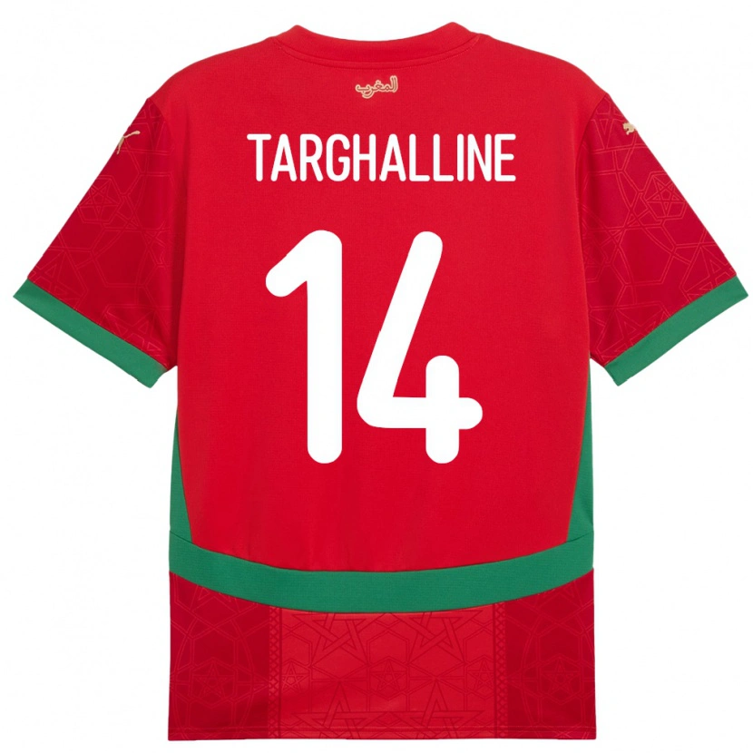 Danxen Børn Marokko Oussama Targhalline #14 Rød Hjemmebane Spillertrøjer 24-26 Trøje T-Shirt