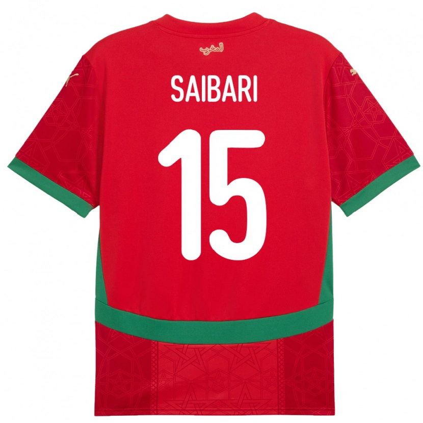 Danxen Børn Marokko Ismael Saibari #15 Rød Hjemmebane Spillertrøjer 24-26 Trøje T-Shirt