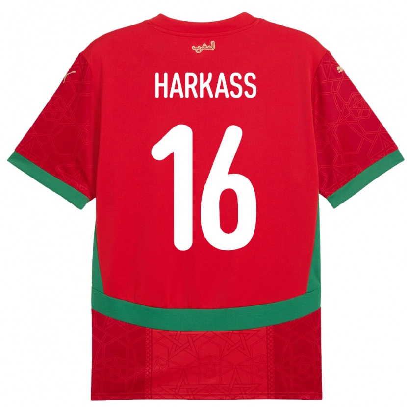 Danxen Børn Marokko Jamal Harkass #16 Rød Hjemmebane Spillertrøjer 24-26 Trøje T-Shirt