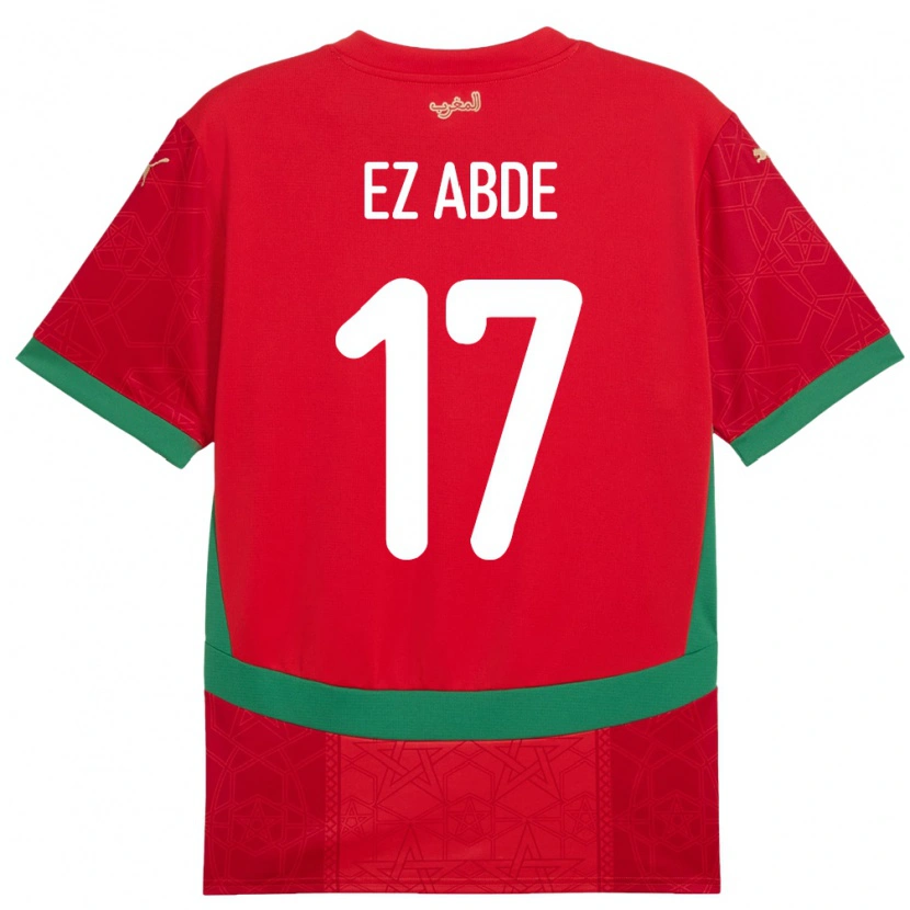 Danxen Børn Marokko Abde Ezzalzouli #17 Rød Hjemmebane Spillertrøjer 24-26 Trøje T-Shirt