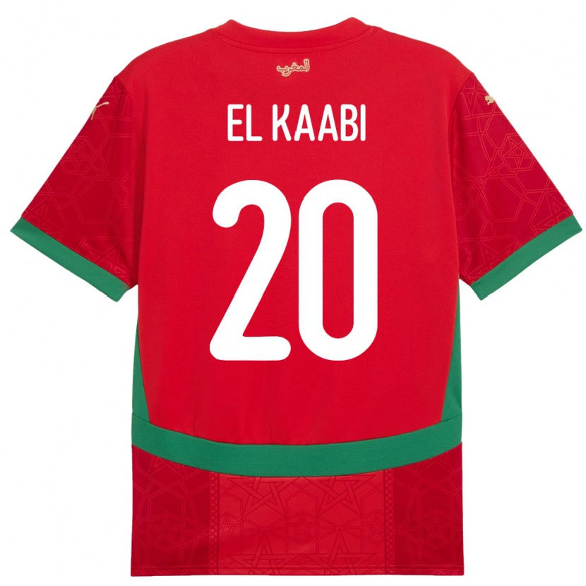 Danxen Børn Marokko Ayoub El Kaabi #20 Rød Hjemmebane Spillertrøjer 24-26 Trøje T-Shirt