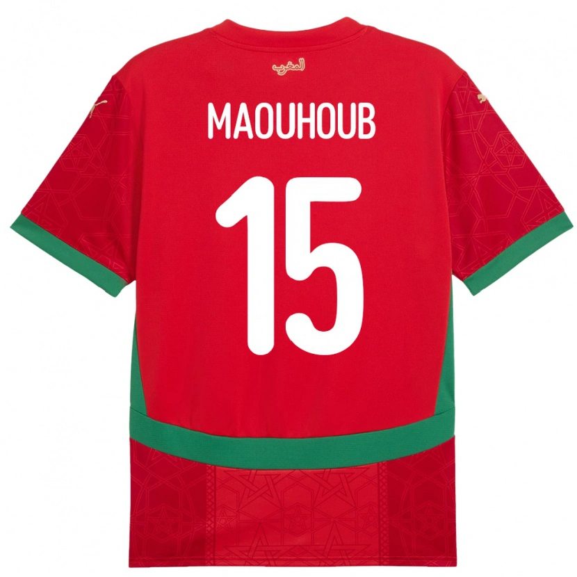 Danxen Børn Marokko El Mehdi Maouhoub #15 Rød Hjemmebane Spillertrøjer 24-26 Trøje T-Shirt