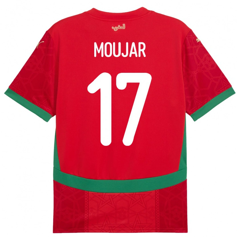 Danxen Børn Marokko Salah Moujar #17 Rød Hjemmebane Spillertrøjer 24-26 Trøje T-Shirt