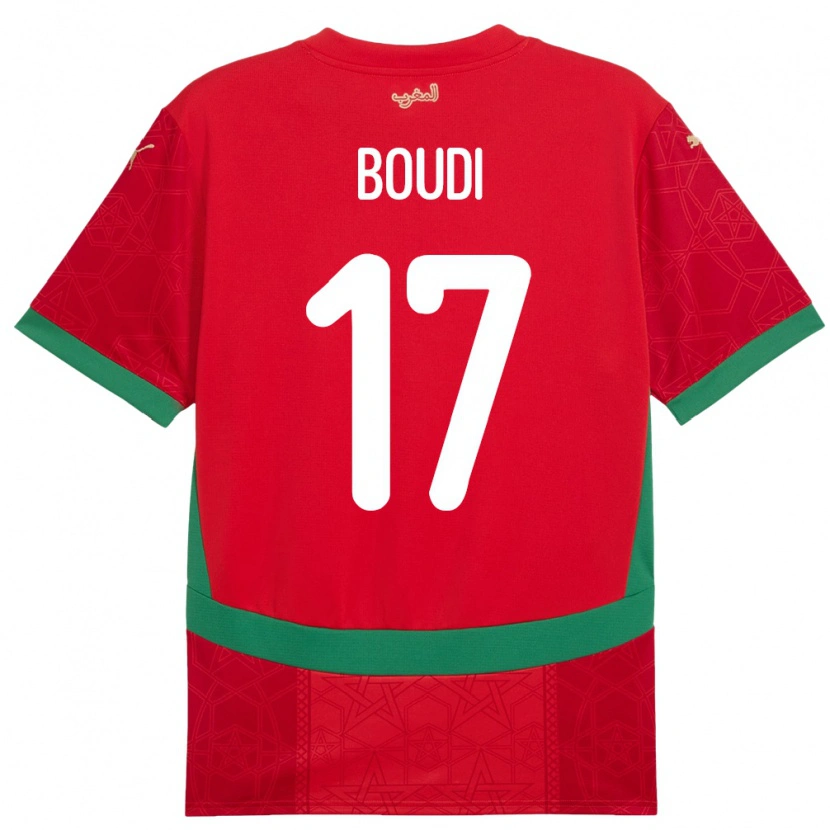 Danxen Børn Marokko Said Boudi #17 Rød Hjemmebane Spillertrøjer 24-26 Trøje T-Shirt