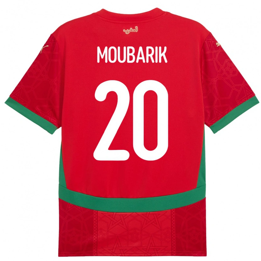 Danxen Børn Marokko Mehdi Moubarik #20 Rød Hjemmebane Spillertrøjer 24-26 Trøje T-Shirt