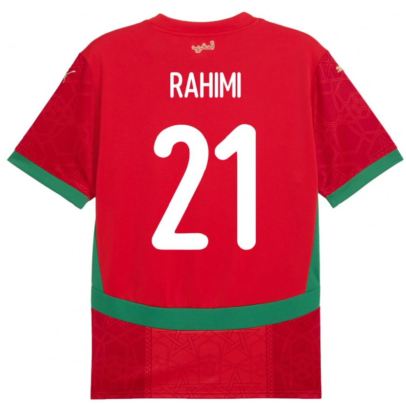 Danxen Børn Marokko Houssine Rahimi #21 Rød Hjemmebane Spillertrøjer 24-26 Trøje T-Shirt