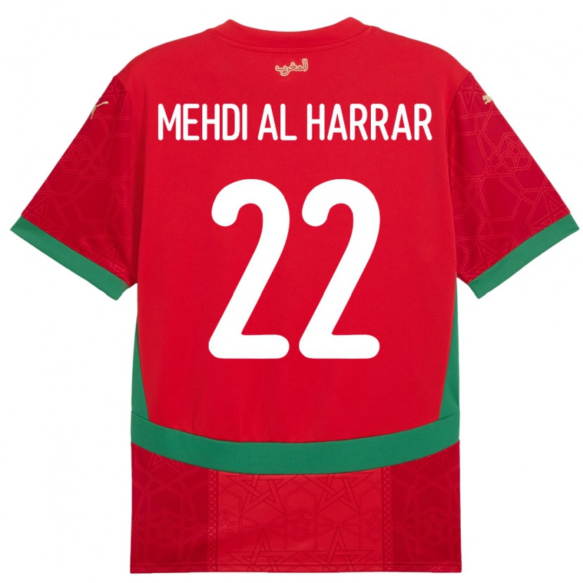 Danxen Børn Marokko El Mehdi Al Harrar #22 Rød Hjemmebane Spillertrøjer 24-26 Trøje T-Shirt