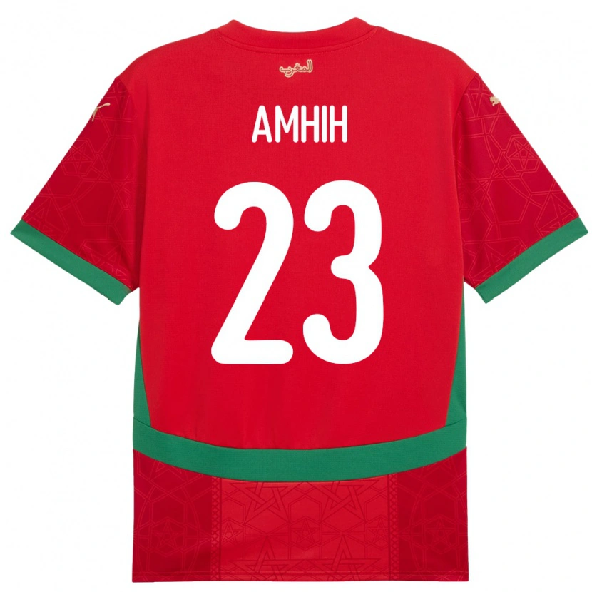 Danxen Børn Marokko Yassine Amhih #23 Rød Hjemmebane Spillertrøjer 24-26 Trøje T-Shirt