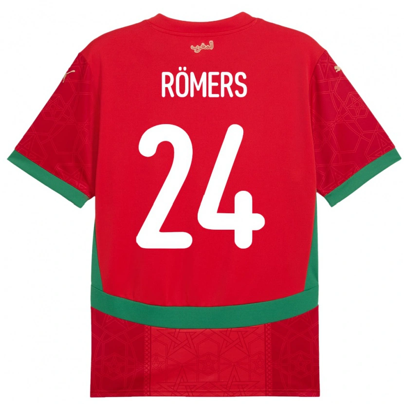 Danxen Børn Marokko Arian Römers #24 Rød Hjemmebane Spillertrøjer 24-26 Trøje T-Shirt