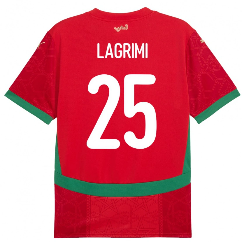 Danxen Børn Marokko Ilyass Lagrimi #25 Rød Hjemmebane Spillertrøjer 24-26 Trøje T-Shirt