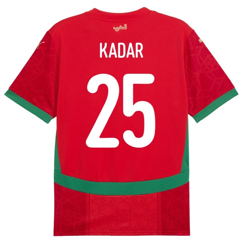 Danxen Børn Marokko Nawfel-Abdelkader Kadar #25 Rød Hjemmebane Spillertrøjer 24-26 Trøje T-Shirt