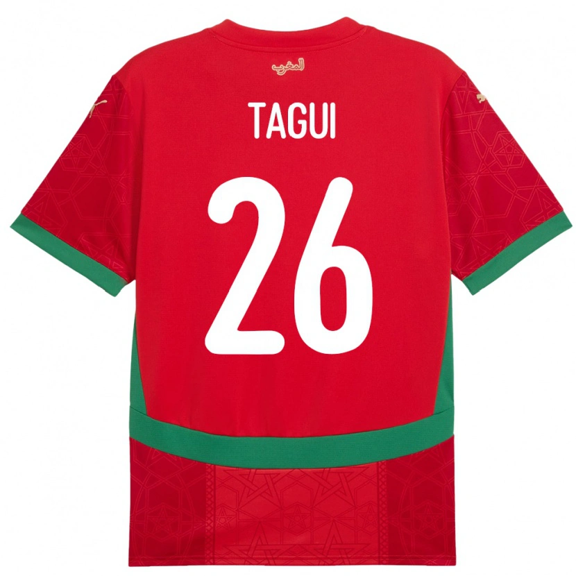 Danxen Børn Marokko Salah-Eddine Tagui #26 Rød Hjemmebane Spillertrøjer 24-26 Trøje T-Shirt