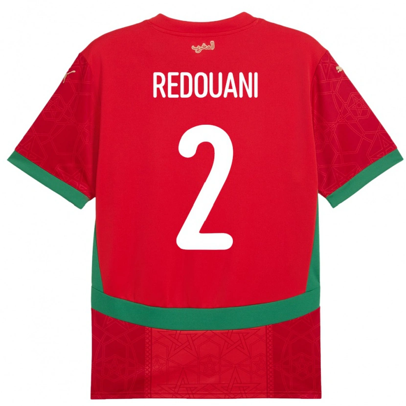 Danxen Børn Marokko Zineb Redouani #2 Rød Hjemmebane Spillertrøjer 24-26 Trøje T-Shirt