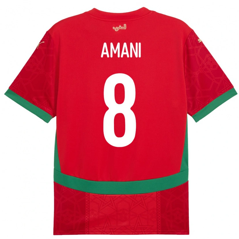 Danxen Børn Marokko Salma Amani #8 Rød Hjemmebane Spillertrøjer 24-26 Trøje T-Shirt