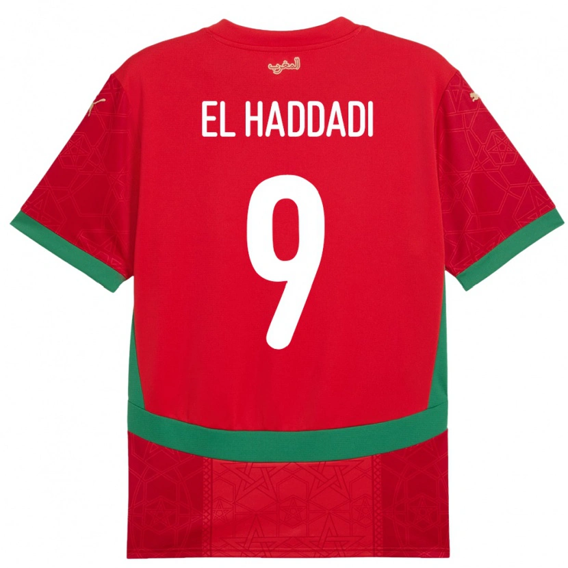 Danxen Børn Marokko Munir El Haddadi #9 Rød Hjemmebane Spillertrøjer 24-26 Trøje T-Shirt