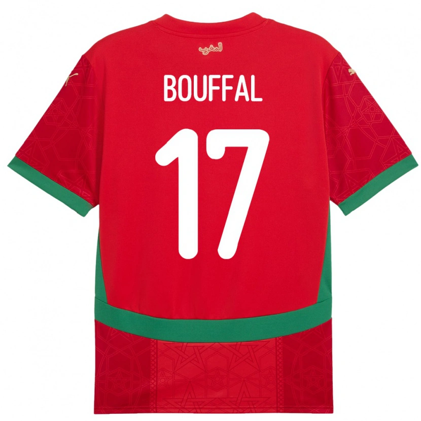 Danxen Børn Marokko Soufiane Bouffal #17 Rød Hjemmebane Spillertrøjer 24-26 Trøje T-Shirt