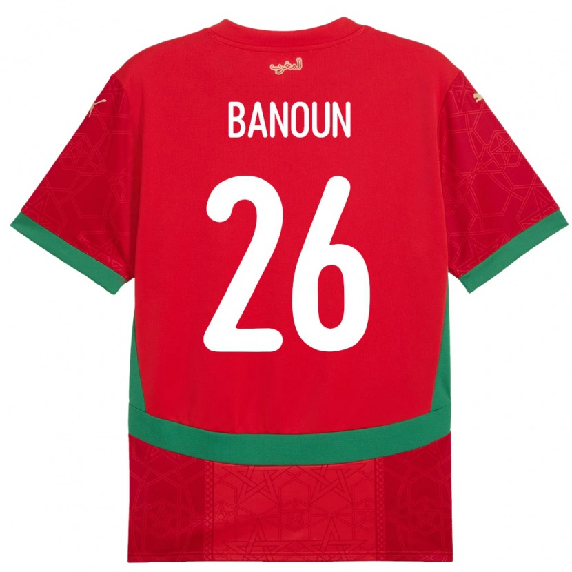 Danxen Børn Marokko Badr Banoun #26 Rød Hjemmebane Spillertrøjer 24-26 Trøje T-Shirt