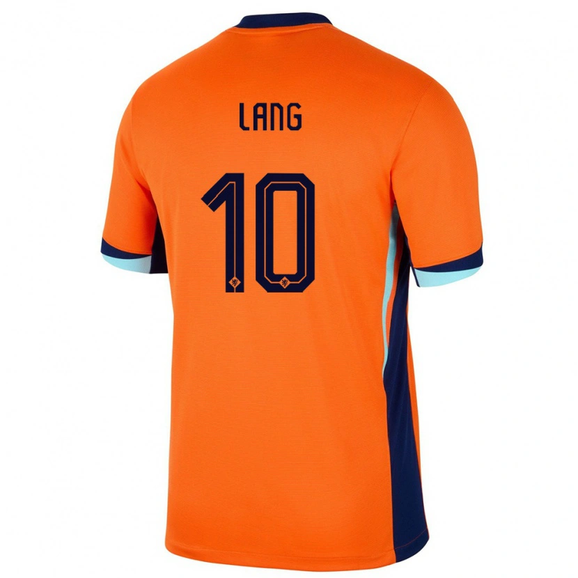 Danxen Børn Holland Noa Lang #10 Orange Hjemmebane Spillertrøjer 24-26 Trøje T-Shirt