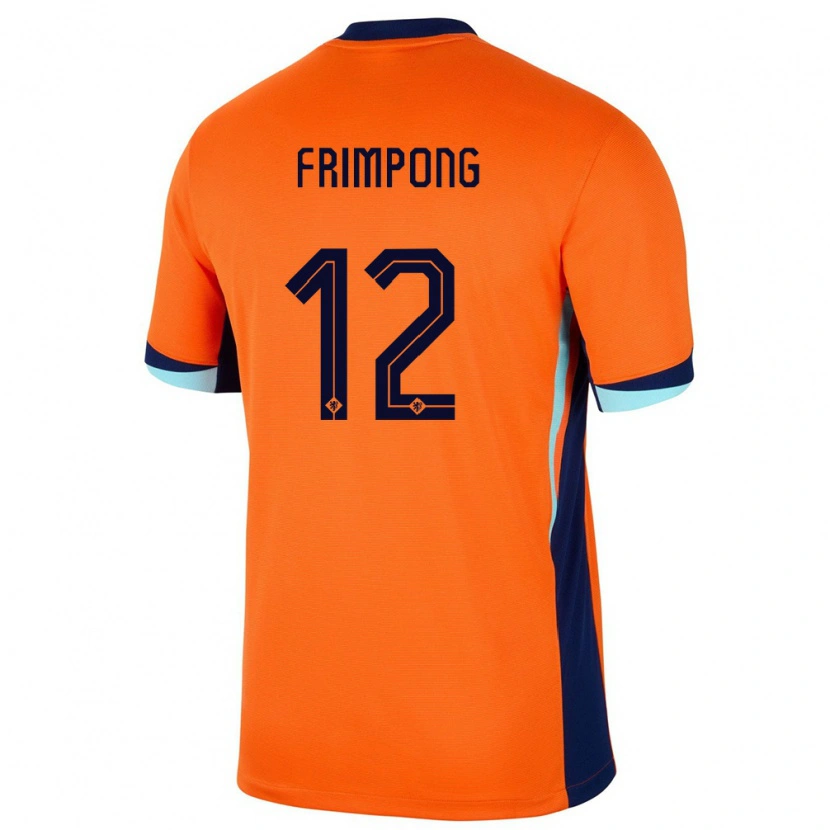 Danxen Børn Holland Jeremie Frimpong #12 Orange Hjemmebane Spillertrøjer 24-26 Trøje T-Shirt