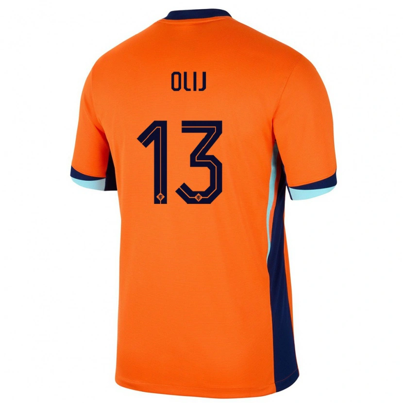 Danxen Børn Holland Nick Olij #13 Orange Hjemmebane Spillertrøjer 24-26 Trøje T-Shirt