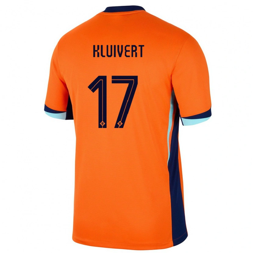 Danxen Børn Holland Justin Kluivert #17 Orange Hjemmebane Spillertrøjer 24-26 Trøje T-Shirt