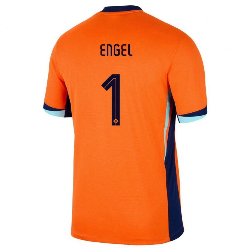 Danxen Børn Holland Mark Engel #1 Orange Hjemmebane Spillertrøjer 24-26 Trøje T-Shirt