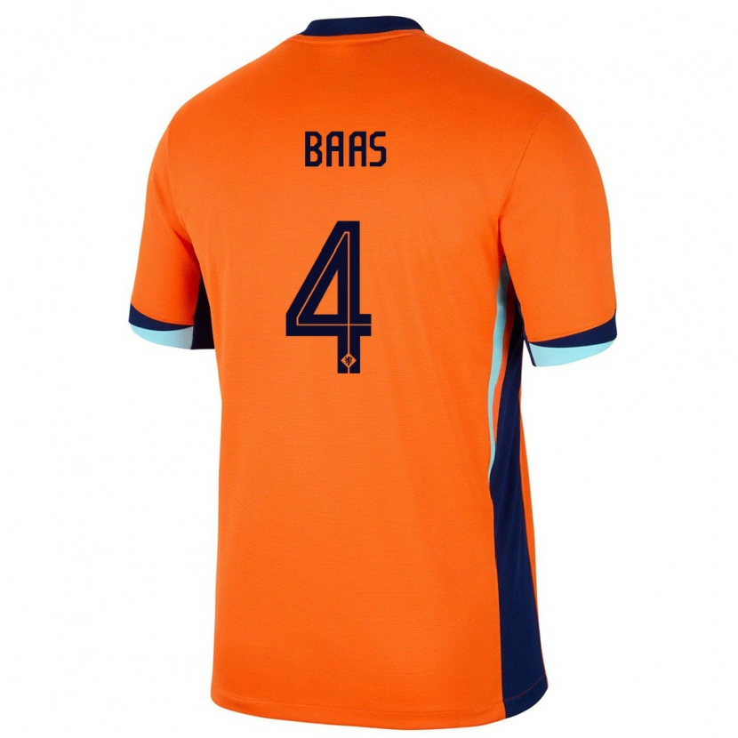 Danxen Børn Holland Youri Baas #4 Orange Hjemmebane Spillertrøjer 24-26 Trøje T-Shirt