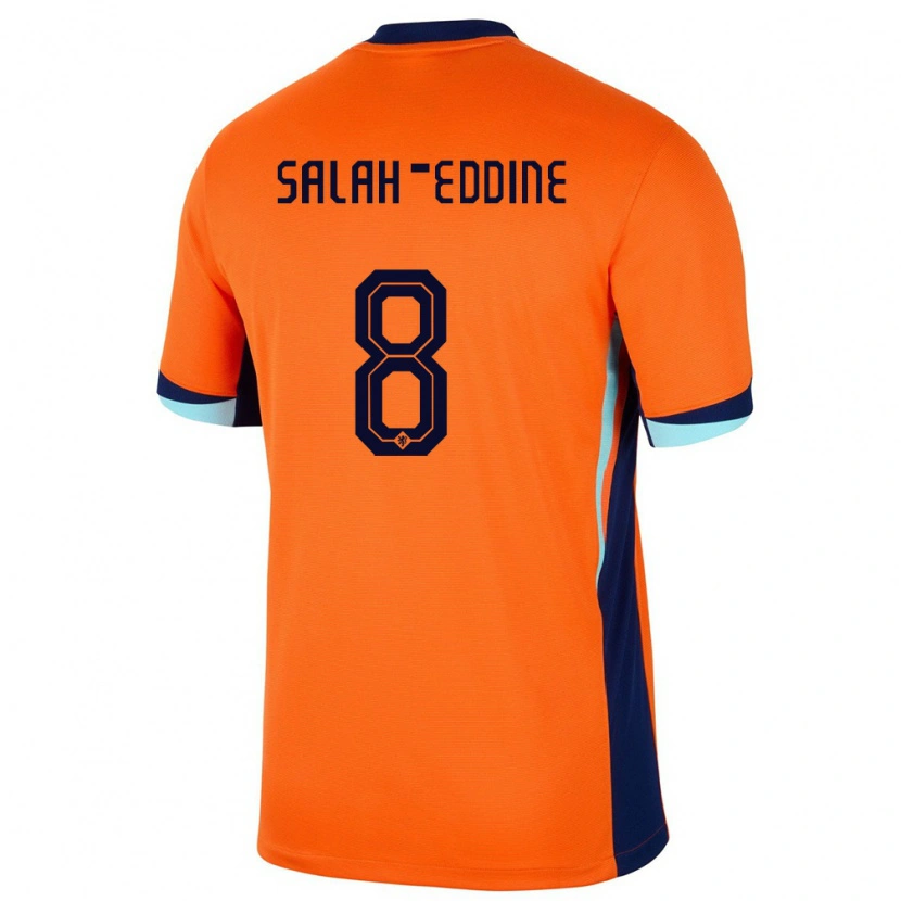 Danxen Børn Holland Anass Salah-Eddine #8 Orange Hjemmebane Spillertrøjer 24-26 Trøje T-Shirt