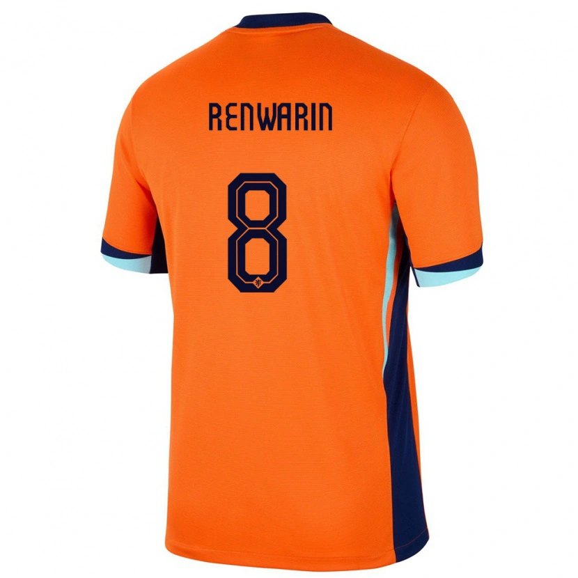 Danxen Børn Holland Givaro Renwarin #8 Orange Hjemmebane Spillertrøjer 24-26 Trøje T-Shirt