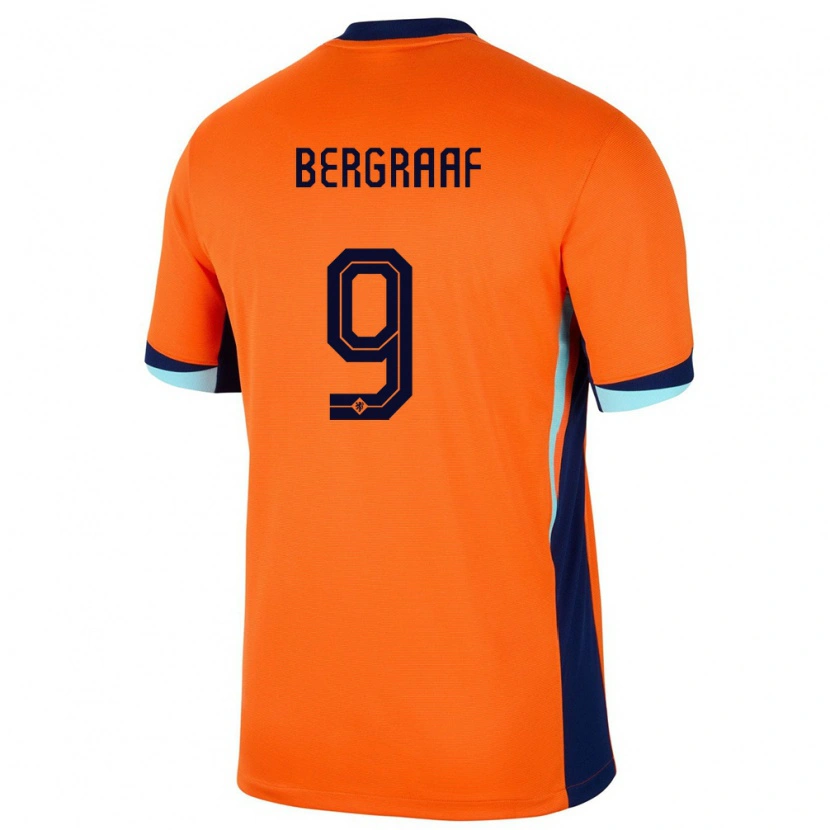 Danxen Børn Holland Jerolldino Bergraaf #9 Orange Hjemmebane Spillertrøjer 24-26 Trøje T-Shirt