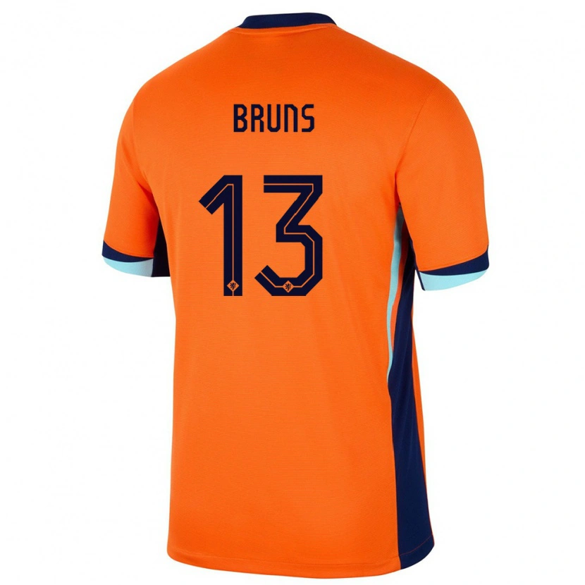 Danxen Børn Holland Max Bruns #13 Orange Hjemmebane Spillertrøjer 24-26 Trøje T-Shirt