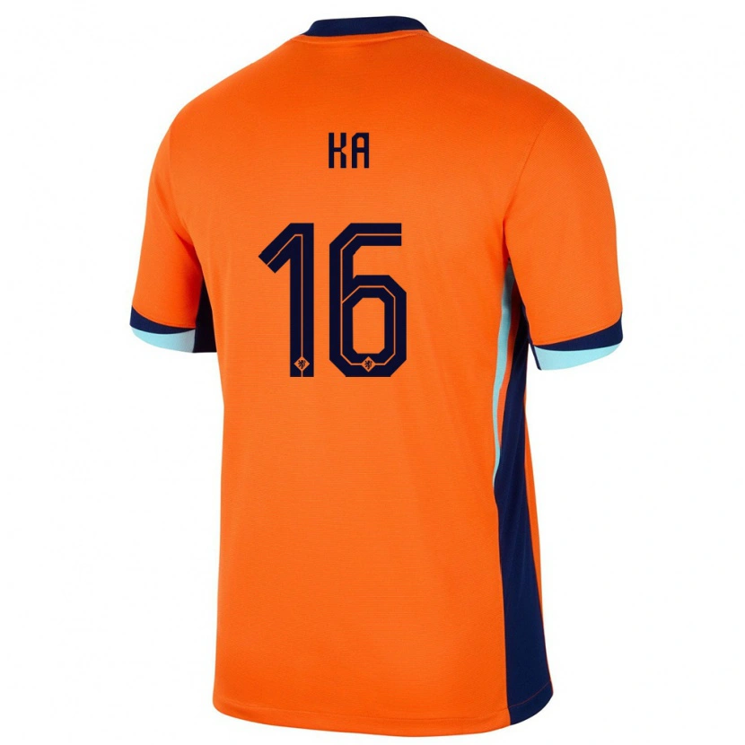 Danxen Børn Holland Ismail Ka #16 Orange Hjemmebane Spillertrøjer 24-26 Trøje T-Shirt