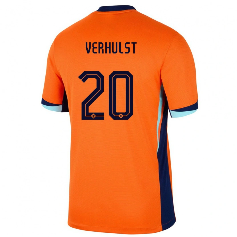 Danxen Børn Holland Gino Verhulst #20 Orange Hjemmebane Spillertrøjer 24-26 Trøje T-Shirt