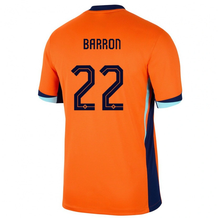 Danxen Børn Holland Eternal Barron #22 Orange Hjemmebane Spillertrøjer 24-26 Trøje T-Shirt