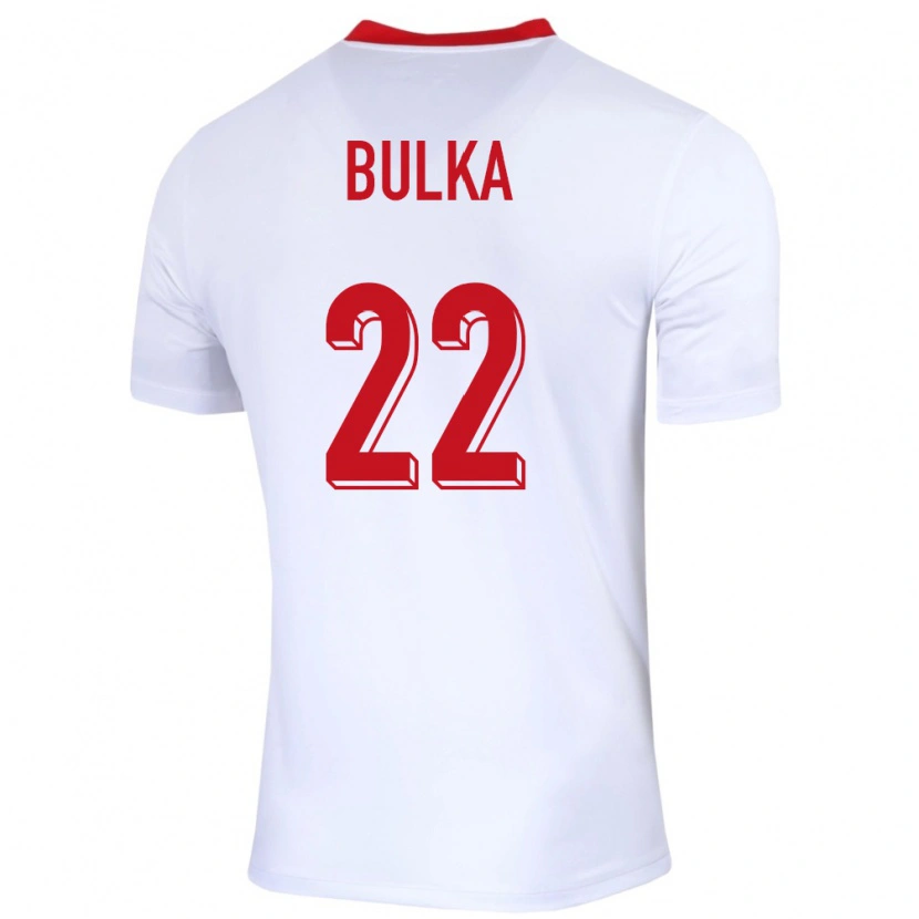 Danxen Børn Polen Marcin Bulka #22 Hvid Hjemmebane Spillertrøjer 24-26 Trøje T-Shirt