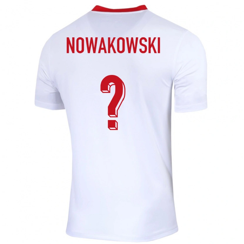 Danxen Børn Polen Kacper Nowakowski #0 Hvid Hjemmebane Spillertrøjer 24-26 Trøje T-Shirt