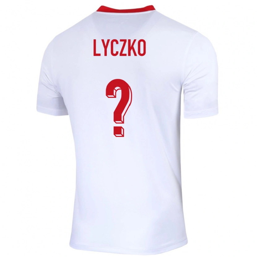 Danxen Børn Polen Szymon Lyczko #0 Hvid Hjemmebane Spillertrøjer 24-26 Trøje T-Shirt