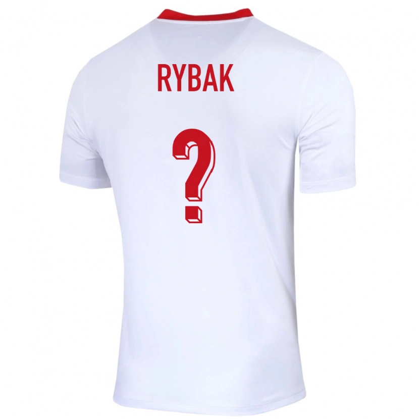 Danxen Børn Polen Alan Rybak #0 Hvid Hjemmebane Spillertrøjer 24-26 Trøje T-Shirt