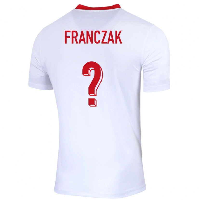 Danxen Børn Polen Franciszek Franczak #0 Hvid Hjemmebane Spillertrøjer 24-26 Trøje T-Shirt