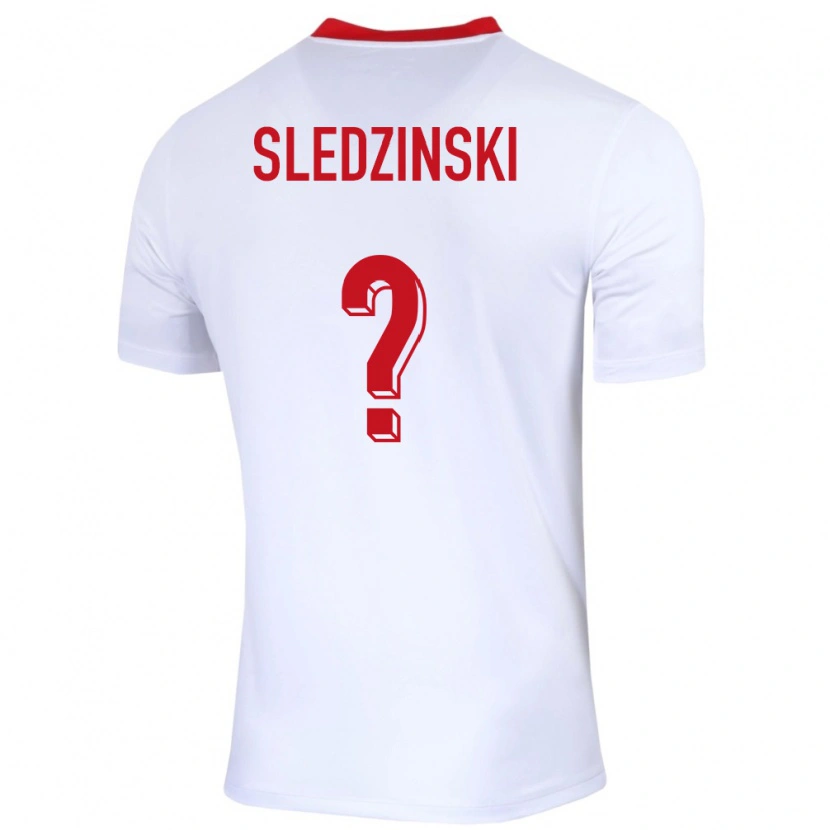 Danxen Børn Polen Eryk Sledzinski #0 Hvid Hjemmebane Spillertrøjer 24-26 Trøje T-Shirt