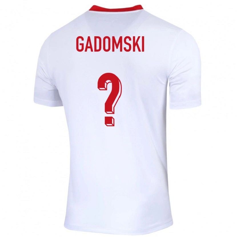 Danxen Børn Polen Franciszek Gadomski #0 Hvid Hjemmebane Spillertrøjer 24-26 Trøje T-Shirt