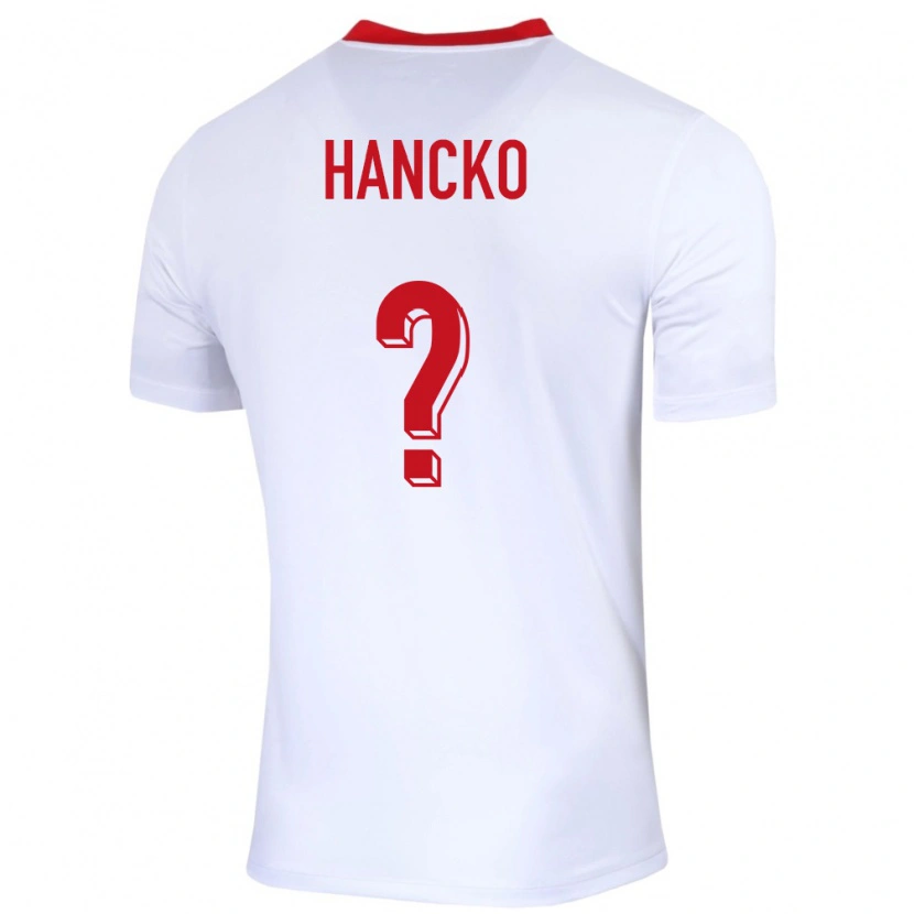 Danxen Børn Polen Adam Hancko #0 Hvid Hjemmebane Spillertrøjer 24-26 Trøje T-Shirt