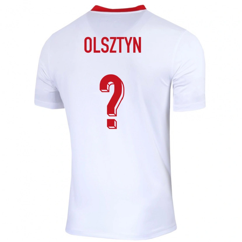 Danxen Børn Polen Aleks Olsztyn #0 Hvid Hjemmebane Spillertrøjer 24-26 Trøje T-Shirt