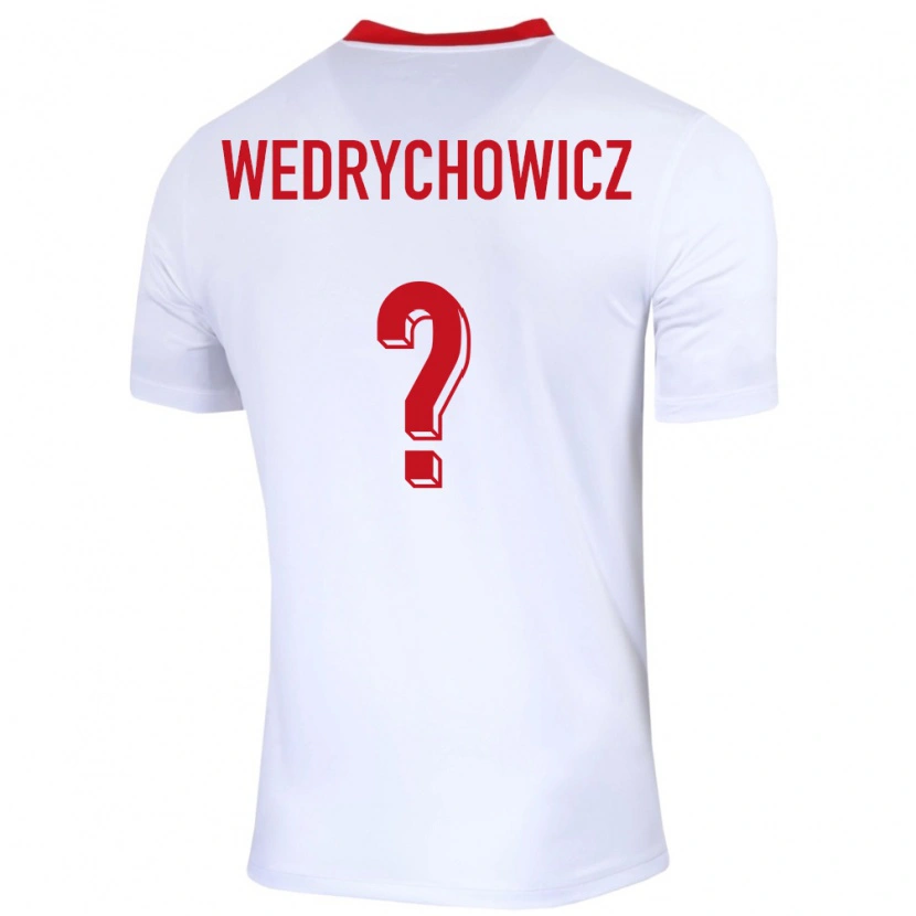 Danxen Børn Polen Karol Wedrychowicz #0 Hvid Hjemmebane Spillertrøjer 24-26 Trøje T-Shirt