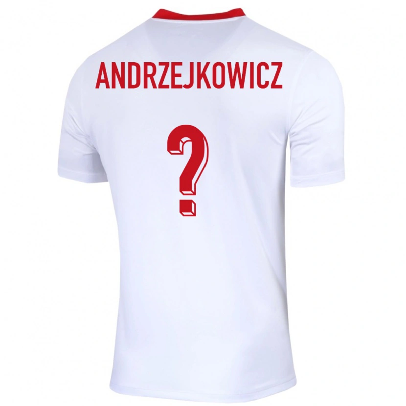 Danxen Børn Polen Mateusz Andrzejkowicz #0 Hvid Hjemmebane Spillertrøjer 24-26 Trøje T-Shirt